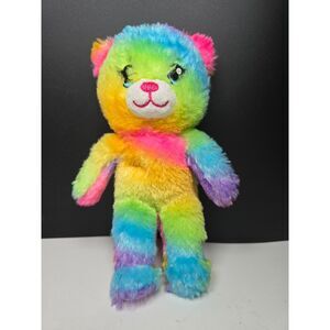 Build-A-Bear Small Fry Mini Rainbow Bear Plush 9” Neon Tie Dye Stuffed Animal